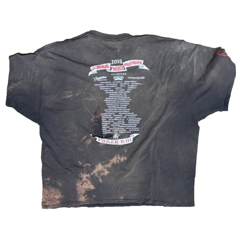 DOM King of Spades Skeleton Cards Shirt Mens 2XL Grunge Distressed Bleached Hole - Picture 5 of 6
